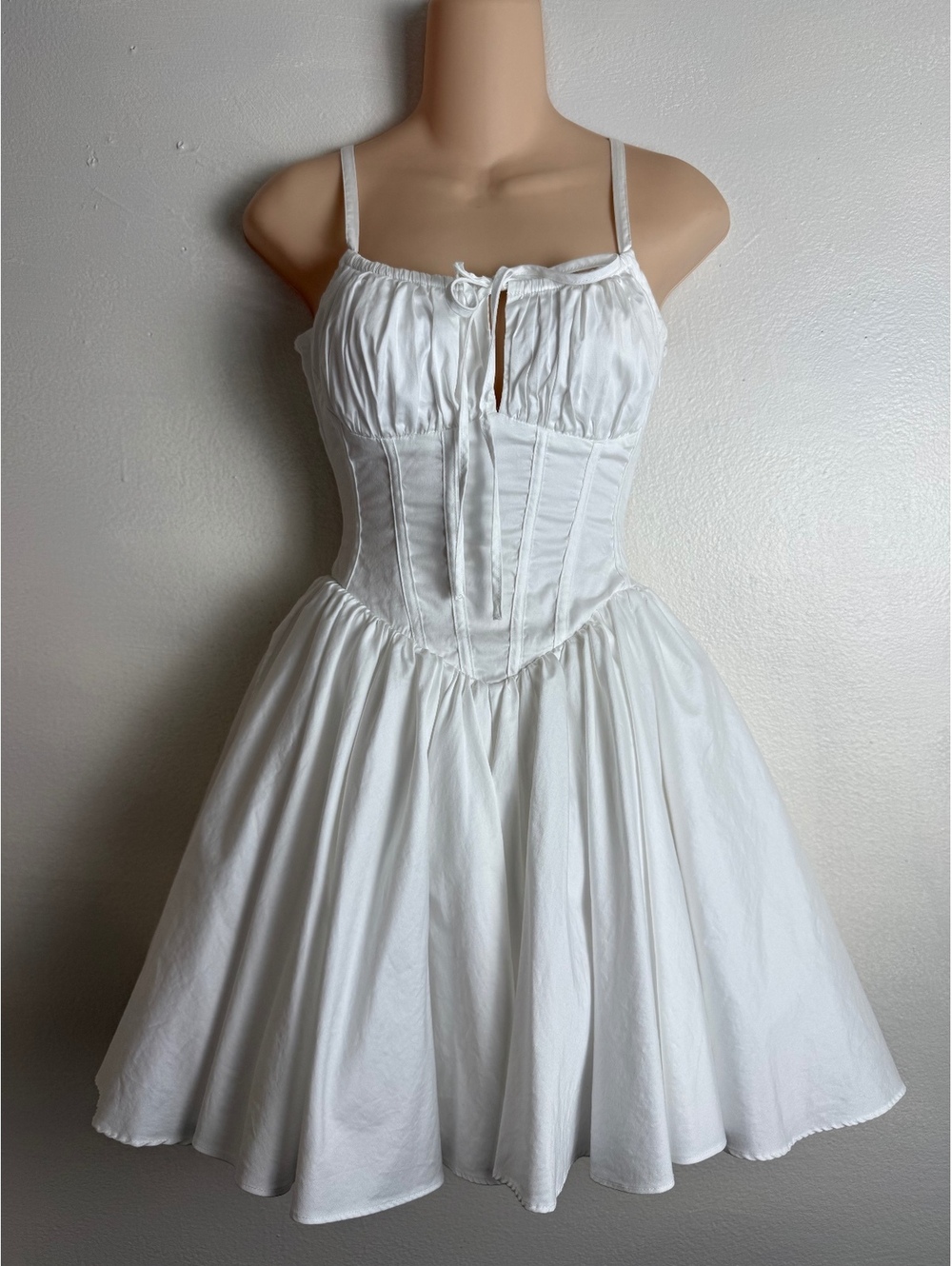 Guess by Marciano White Corset Mini Dress XS Y2K Coquette Bridal Fit & Flare